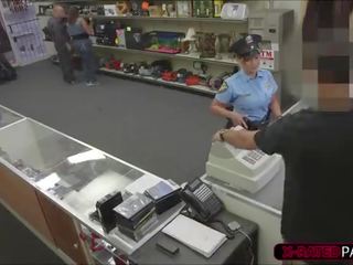 Captivating Police officer wants to pawn her stuff ends up in the office