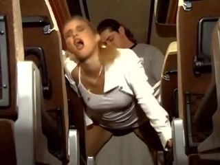 Husband watching wife gangbanged in restaurant and anal in Bus