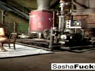 Charming Sasha lives out her fantasies in the boiler room