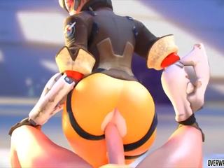 Horny and Naughty Tracer from Overwatch gets Pussy.