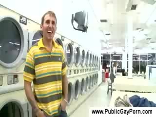 Blowjob in a public laundromat
