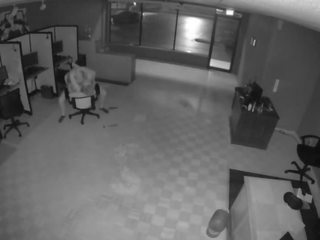 (security camera) secratry fucks her bos.