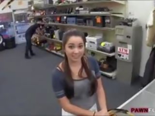 Coed posed on camera and fucked at the pawnshop for awis