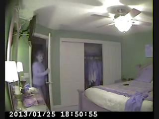 Hidden cam in bed room of my mum caught marvelous masturbation