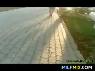 MILF In Heels Walking Home