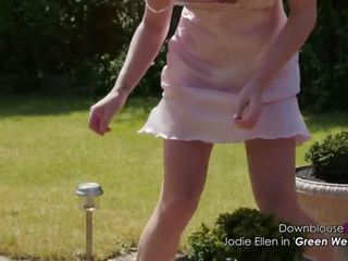 Jodie Ellen Downblouse charming vid Lookbook 1 groovy Blonde feature Shot in 4K