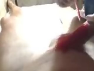 Brésilien waxing de une grand quéquette third partie waxing la bite