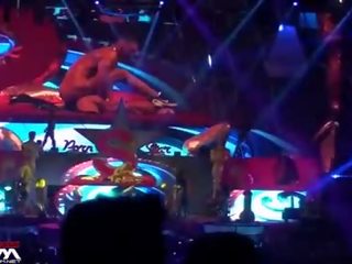 Brunette banged onstage at supermartxe stage clip