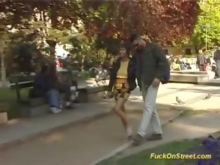Amateur strumpet gets anal fuck in park