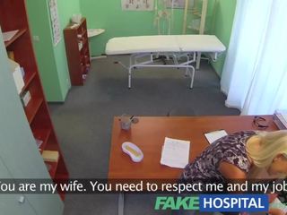 FakeHospital Doctors magnificent blonde wife demands his seed in his office sex movie movies