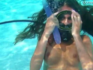 Underwater Self adult video With Purple Dildo by Nora Shmandora