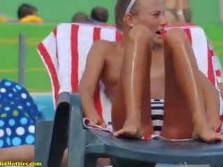 Topless Nude Teens Tanning Mix 1